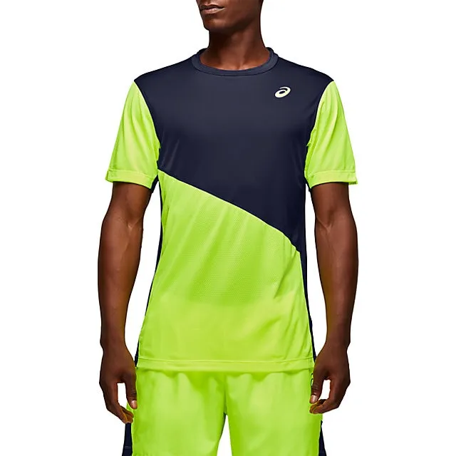 Asics Club M SS Tee New - safety yellow/peacoat
